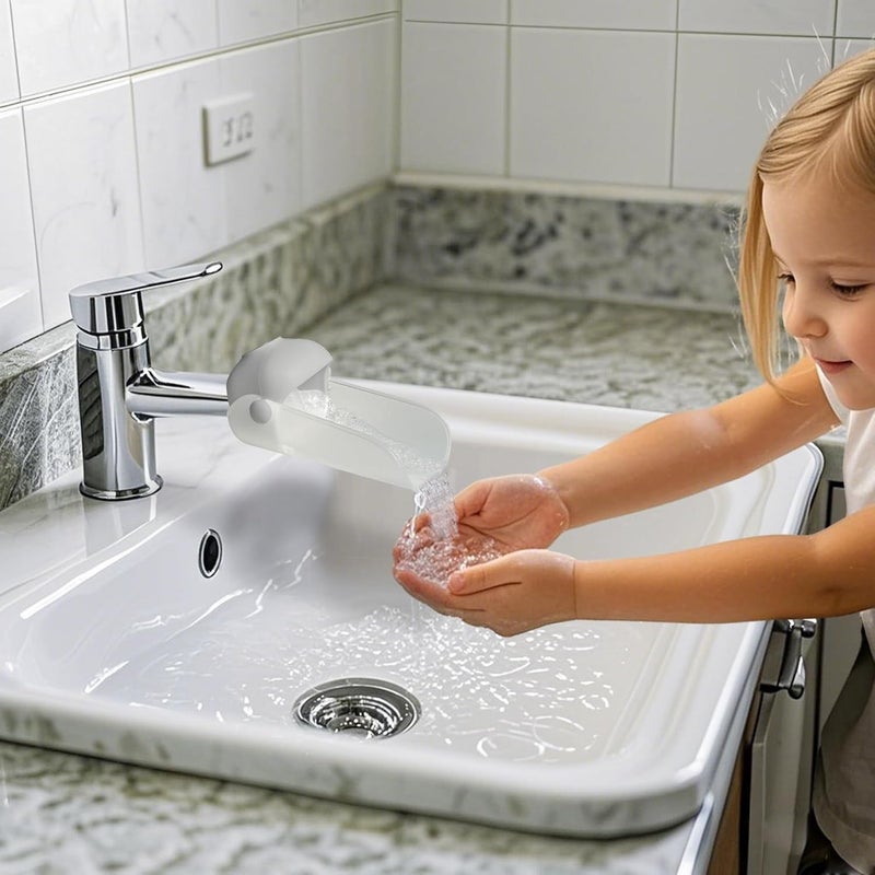 KOMIDK Faucet Extender for Bathroom Sink Faucet Extender for Toddlers Bathroom Sink Kitchen Bathtub (Grey) - Image 2